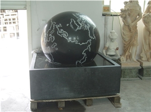 Granite Floating Ball Fountains, Rolling Sphere Garden Fountains, Water Features, Exterior Fountains Natural Stone Decoration,Fountains