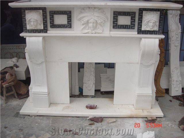 Greece Volakas White Marble Fireplace Decorating, Supply Various Of Style Sculptured Fireplace Mantel, Cover, Surround, Remodelings, Natural Building Stone Decoration in Room