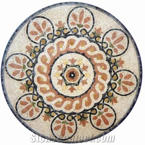Marble Mosaics,Natural Stone Mosaics,Mosaics with Flower Shape,Wall Mosaic,Floor Mosaic,Mosaic Medallion Pattern