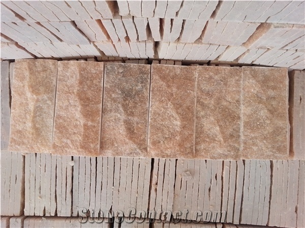 Mushroomed Wall Tiles, Wall Cladding,Pink Color Quartzite Mushroom Stone for Exterior Wall Cladding Tile,China Natural Split Face Pink Quartzite Mushroom Stone&Panels,Mushroom Wall Cladding