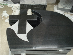 North G603 White Sesame Granite Western European and Poland Style Double Tombstones Bed Competitive Prices