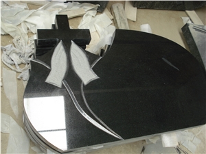 Shanxi Black Granite Tombstone & Monument,Memorials,Gravestone & Jesus Sculpture Cross Headstone Produce for Poland Client,Polished Poland Sytle Monuments&Tombstone,Polished Grey Tombstone Family Sing