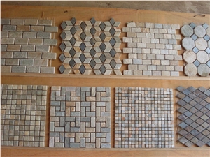 Slate Mosaic, Polished Surface, Garden & Balcony Mosaic, Kitchen Mosaic