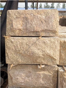 Tiger Skin Yellow Granite Cultured Stone, Granite Wall Covering, Granite Stacked Stone Veneer, Chinese Stone on Sale