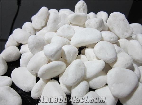 White Pebbles Mosaic, White Natural Tumbled Marble Pebble Stone,Highly Polished Decorative Natural Pebble Stone,Polished Mixed Color River Stone in Decoration