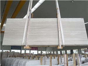 China Serpeggiante Wooden Grain Marble Quarries Owner White Wooden Veins Marble Slabs Hot Sale