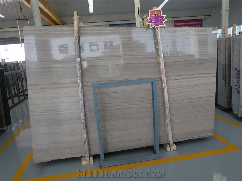 China Supplier Glory Grey Wooden Wood Grain Veins Marble Slabs Tiles with High Quality