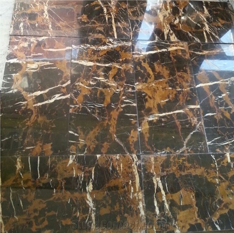 Marble Black & Gold Standard Tiles & Slabs, Polished Marble Floor Tiles, Wall Tiles