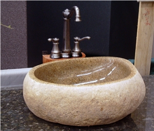 Yellow River Stone Sinks, Nature Stone Bathroom Sinks