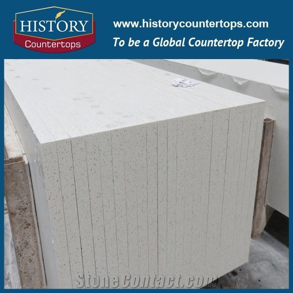 Artificial White Galaxy Quartz Shimmer Cut Size Polished Artificial White Galaxy Quartz Shimmer Cut Size Polished Flat Edge Eased Beveled Kitchen Countertops Imitate Caesarstone Bar Tops