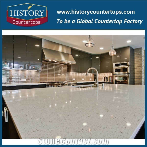 Best Quartz Countertop Options, Polished and Honed Pearl White Engineered Quartz Stone Countertop,For Hotel Kitchen,Backsplash Walling Panel Customized Edge