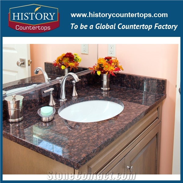 India English Tan Brown Granite Chinese Stone Factory Polished Kitchen Countertops