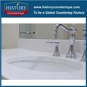 Wholesale Carrara White Marble Quartz Polished Forsty Carrina Bathroom Countertops, Bathroom Vanity Tops,Bathtop Backsplashes