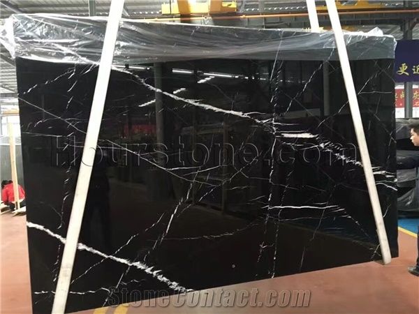 Black Marquina Polished Marble Slabs, Nero Marquina Marble Slabs, Noir ...