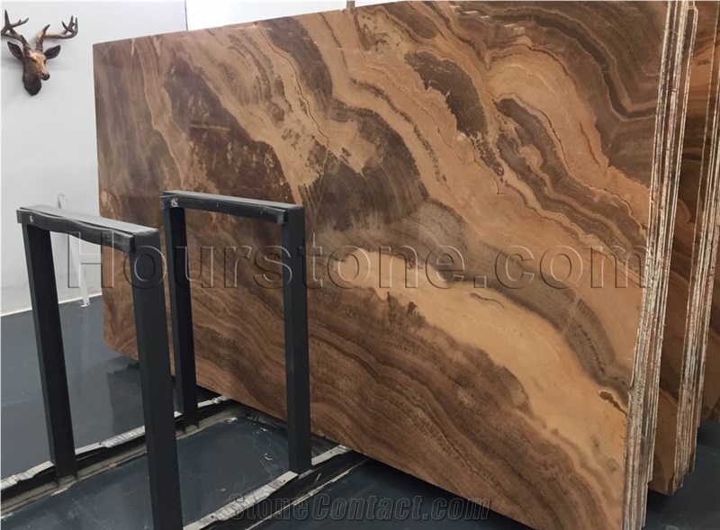 Yellow Wooden Marble, Slabs or Tiles, for Wall, Floor, Pillar Decoration