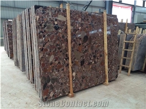 Chinese Factory Price Colorful Riverstones Slab, Rain Pebble Granite Slabs
