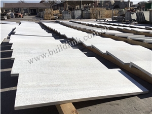 China White Quartzite Flamed Dropface Swimming Pool Coping