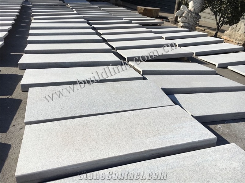 China White Quartzite Flamed Dropface Swimming Pool Coping