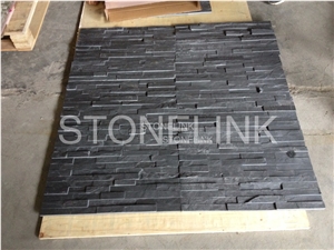 Black Culture Stone, Stacked Stone Veneer, Black Slate Wall Cladding