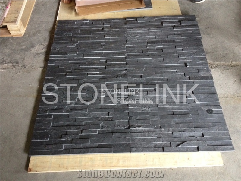 Black Slate Stone Wall Decor, Black Ledger Stone, Box Packed Ledge Stone