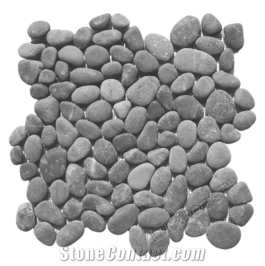 Black Pebble Tiles 30x30 - Black Pebbles Mosaic Producer / Exporter