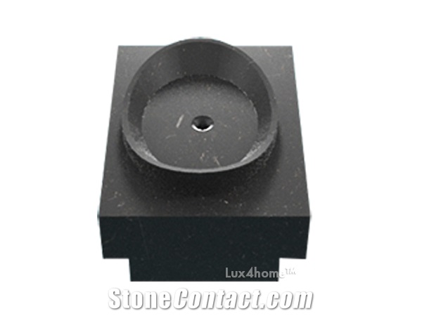 Pedestal Black Marble Stone Sink Devia