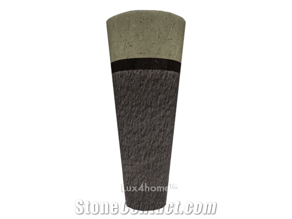 Pedestal Hammered Stone Sink Grey/Black Perlui