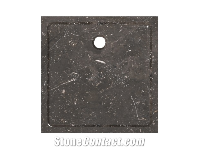 Rectangle Stone Sink Made Of Marble Black Atonia