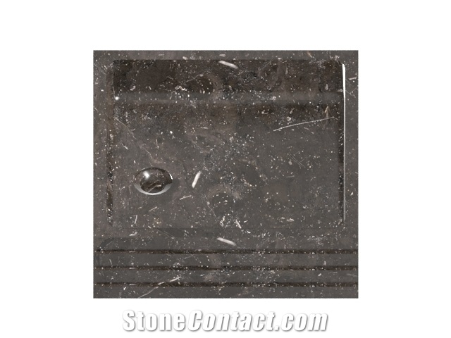 Rectangle Stone Sink Made Of Marble Black Atonia