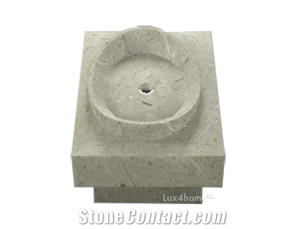 White Marble Pedestal Stone Sink Devia