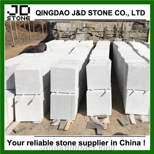 White Stone Pool Coping Tiles, Flamed White Stone Marble Tiles for Sale