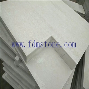 3cm Thickness Bullnose Snow White Marble Swimming Pool Tiles,Round Edge Steps