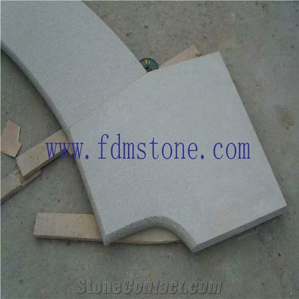 3cm Thickness Bullnose Snow White Marble Swimming Pool Tiles,Round Edge Steps