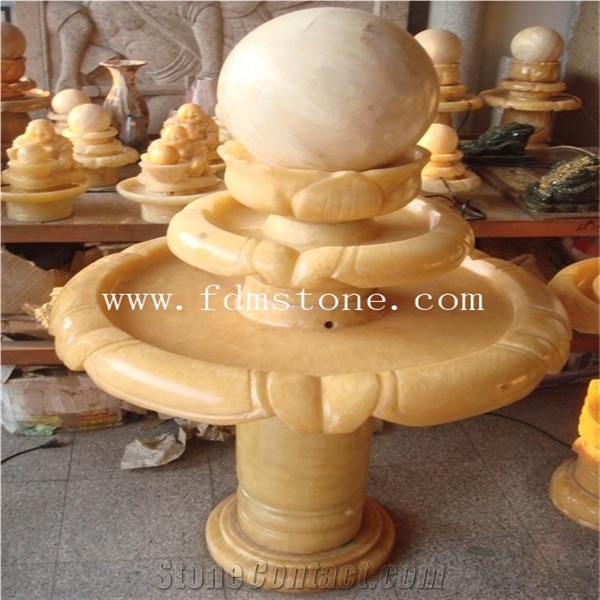 Cararra White Marble Garden Big Rolling Ball Fountain,Rock Water Feature,Rock Water Sculpture, White Stone Sphere Ball