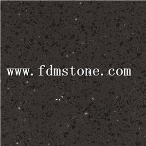 Crstal Dark Brown Quartz Big Slab, Artificial Quartz Walling and Flooring Tiles,Sparkly Brown