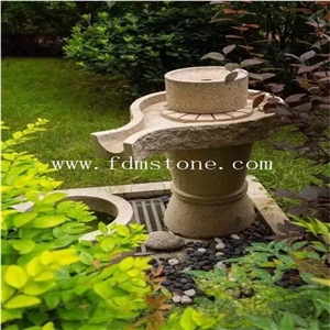 Dancing Stone Water Fountain with Tree,Garden Decoration Of Stone Water Fountain