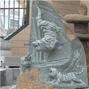 Landscaping Granite Lifelike Tiger Statue