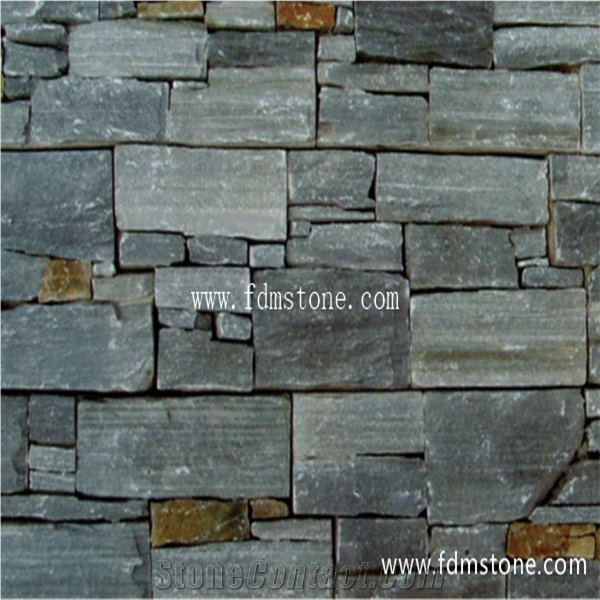 Multicolor Grey Slate Cleft Exterior Wall Cladding Designs