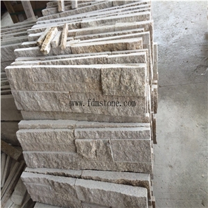 Natual Surface Finishing Yellow Color Skin Granite Wall Cultured Stone Design, Stacked Stone Wall