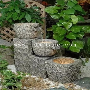 Natural Grey Stone Outdoor Water Feature for Garden