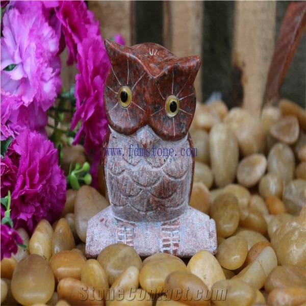 Red Granite Owl Ornaments
