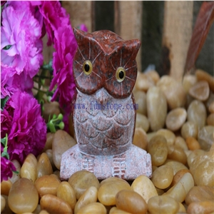 Red Granite Owl Ornaments