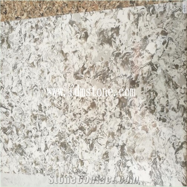 Siberian White Quartz Big Slab,Milky White Vein Series Artificial Quartz Walling and Flooring Tiles