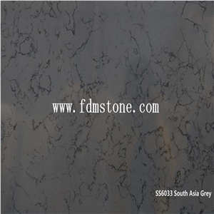 South Asia Grey Quartz Big Slab,Dark Grey Artifical Stone Quartz Walling and Flooring Tiles