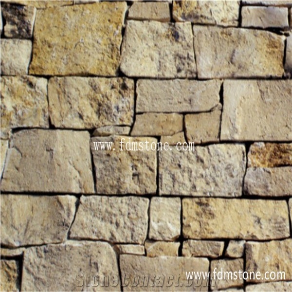 Tumbled Beige White Travertine Thick Wall Cladding,Loose Rock Pattern