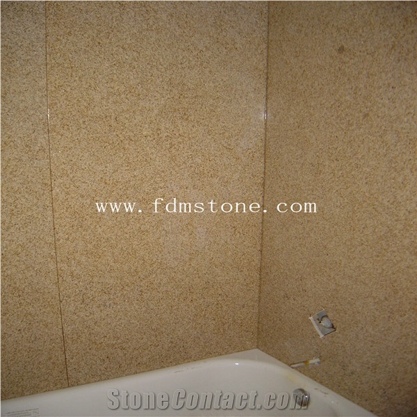 Yellow Granite Bathroom Tub Surround Natural Stone Bath Tub Shower Pannel