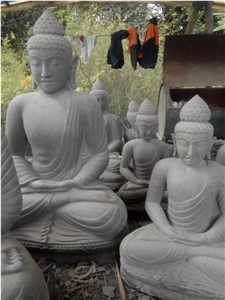 Budha, Stones Grey Basalt Sculpture & Statue