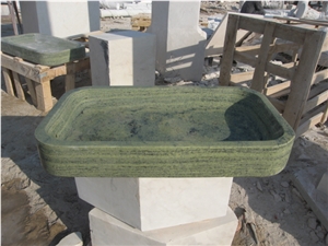 Green Marble Basin for Bathroom, Rectangle Vessel Sinks