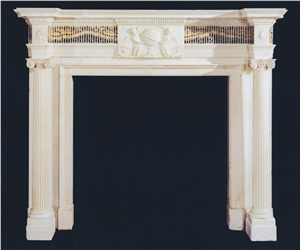 Mixed Color Marble Fireplace Mantel