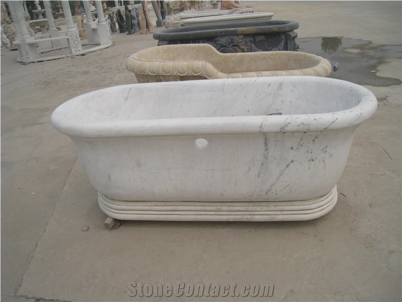 White Marble Bathtub with Two Legs